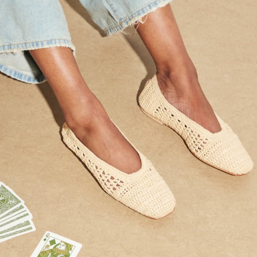 Freda Salvador Jessie Raffia Flat